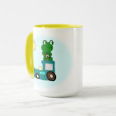 Zen Frog op een trein Mok (Voorkant links)