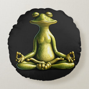 Zen Frog Rond Kussen