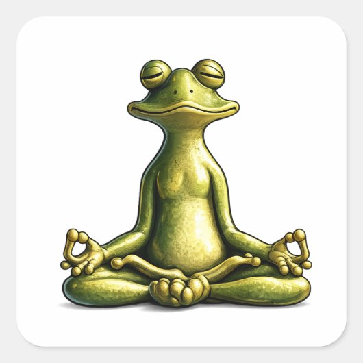 Zen Frog Vierkante Sticker (Voorkant)