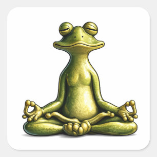 Zen Frog Vierkante Sticker