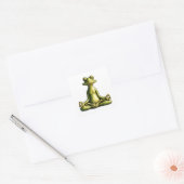 Zen Frog Vierkante Sticker (Envelop)