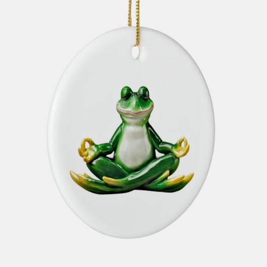Zen Frog, Zen Frog-kerstversiering, Zen Frog Keramisch Ornament (Rechts)