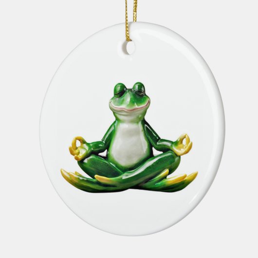 Zen Frog, Zen Frog-kerstversiering, Zen Frog Keramisch Ornament (Links)