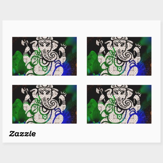Zen Ganesh Rechthoekige Sticker (Vel)