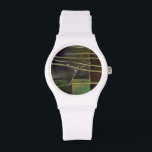 Zen Garden I Horloge<br><div class="desc">Wipsy takken strekken zich uit tegen een multicolored achtergrond in dit stuk door Jennifer Goldberger. Het lichtgroen van de takken contrasteert prachtig met de donkere kleuren zij tegen worden geplaatst. Koop vandaag uw exemplaar.</div>