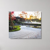 Zen Garden met gekraakt zand en Japanse esdoorns Canvas Afdruk (Voorkant)