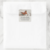 Zen Garden Monarch Butterfly Retouradres Vierkante Sticker (Tas)