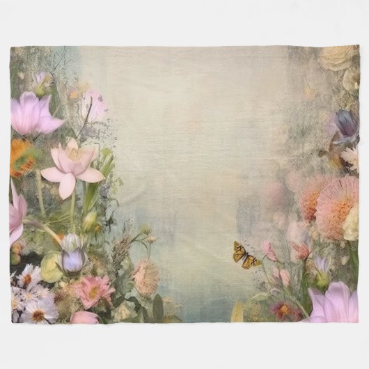 Zen Garden Oasis: Serene Lotus in Waterverf Fleece Deken (Voorkant (Horizontaal))