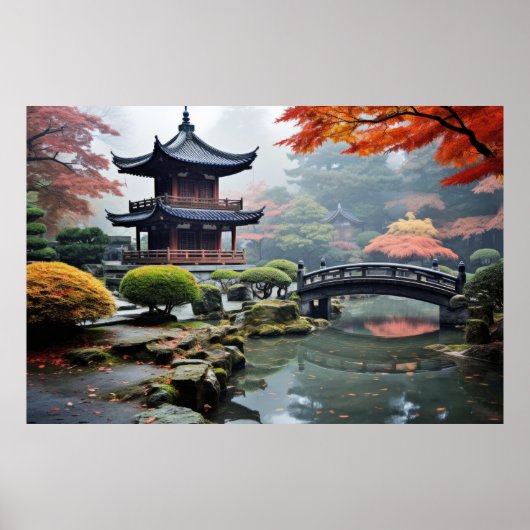 Zen Garden rustige vreedzame Natuur Poster (Voorkant)