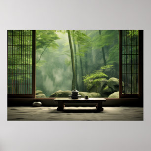 Zen Garden rustige vreedzame Natuur Poster