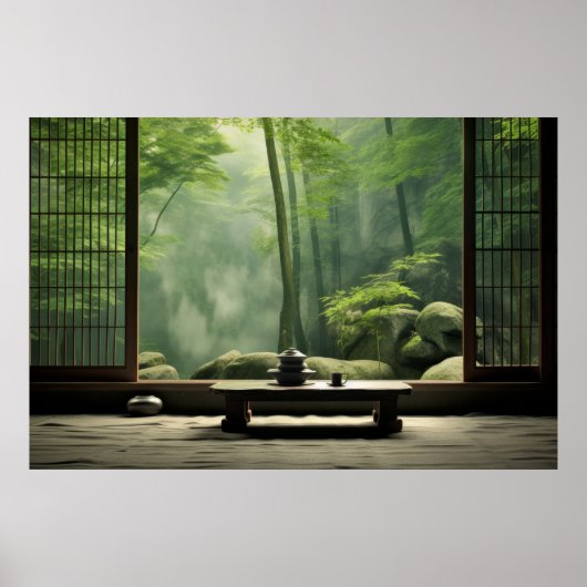 Zen Garden rustige vreedzame Natuur Poster (Voorkant)