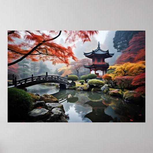 Zen Garden rustige vreedzame Natuur Poster (Voorkant)