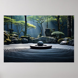 Zen Garden rustige vreedzame Natuur Poster