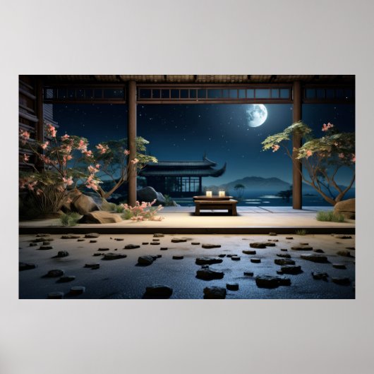 Zen Garden rustige vreedzame Natuur Poster (Voorkant)