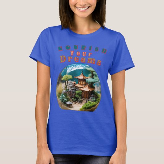 Zen Garden Sphere met Dwerg - Voeden uw droom T-shirt (Voorkant)