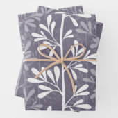 Zen Garden Stems Deep Minimal Botanical Silhouette Inpakpapier Vel (In situ)