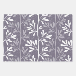 Zen Garden Stems Deep Minimal Botanical Silhouette Inpakpapier Vel
