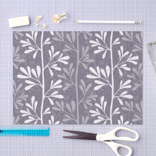 Zen Garden Stems Deep Minimal Botanical Silhouette Tissuepapier (Craft)