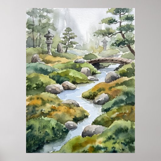 Zen Garden Stream Spirit Landschaps poster (Voorkant)