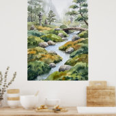 Zen Garden Stream Spirit Landschaps poster (Keuken)