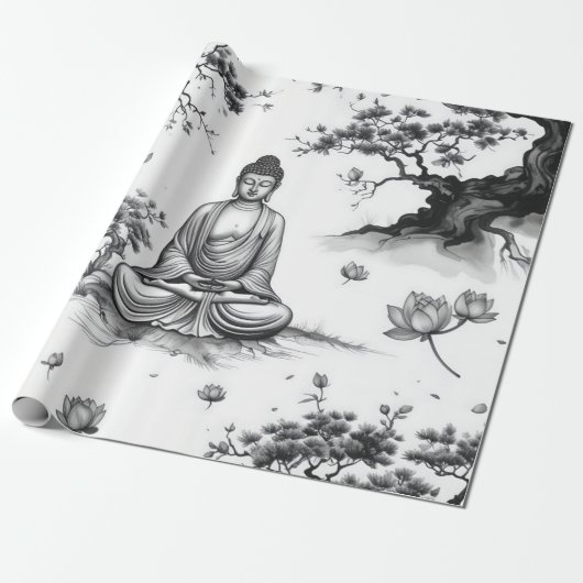 Zen Garden Wrapping Paper Cadeaupapier (Uitgerold)