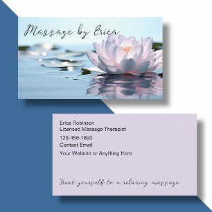 Zen Gecertificeerde Massagetherapeut Lotusbloem Visitekaartje