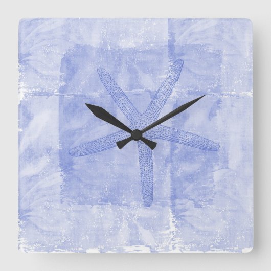 Zen Geïnspireerd strand thema Starfish Vierkante Klok (Voorkant)