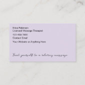 Zen-gelicentieerde massagetherapeut Lotus Flower Visitekaartje (Achterkant)