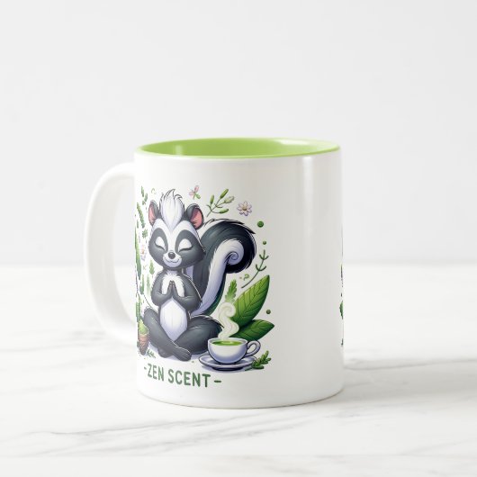 Zen Geurmeditatie Skunk Tweekleurige Koffiemok (Voorkant links)