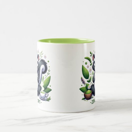 Zen Geurmeditatie Skunk Tweekleurige Koffiemok (Center)