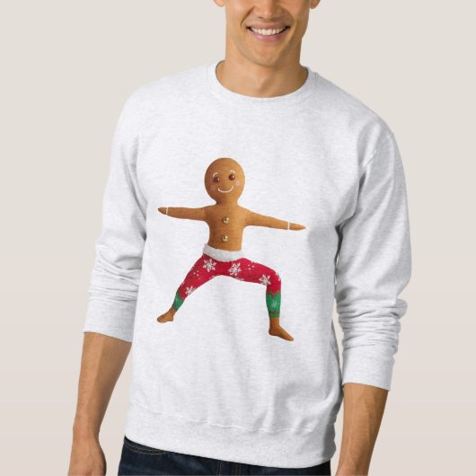 Zen Gingerbread – Yoga Warrior Cookie Christmas Te Trui (Voorkant)