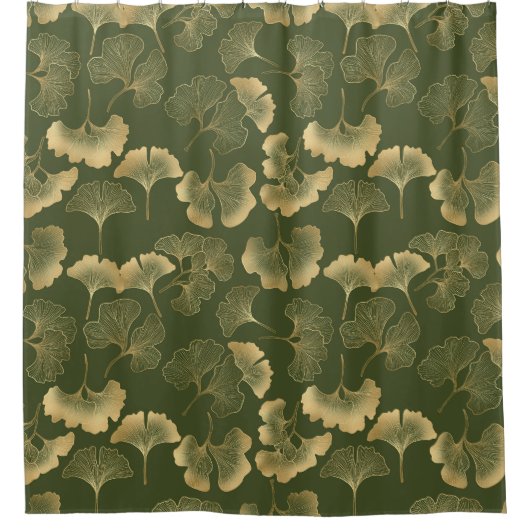 Zen Ginkgo Blad Patroon Douchegordijn (Voorkant)