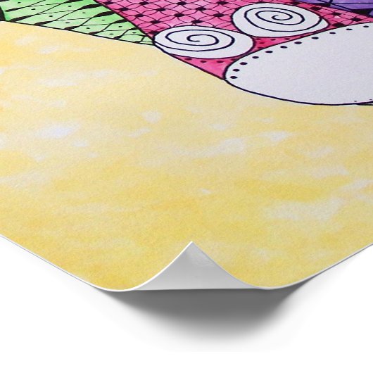 Zen Giraffe Animal Poster (Hoek)