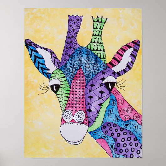 Zen Giraffe Animal Poster (Voorkant)