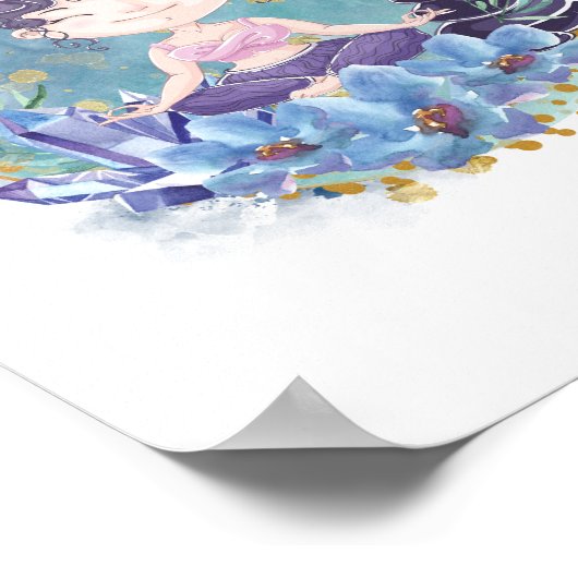 Zen Girl Yoga Spa Rocks Crystals Flowers Spiritual Poster (Hoek)