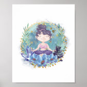 Zen Girl Yoga Spa Rocks Crystals Flowers Spiritual Poster (Voorkant)