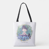 Zen Girl Yoga Spa Rocks Crystals Flowers Spirituee Tote Bag (Achterkant)
