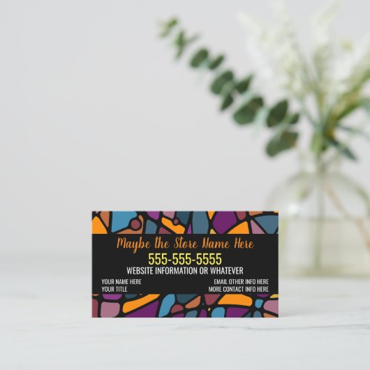 Zen Glas in lood Neuro Art Visitekaartje (Staand voorkant)