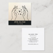 Zen Glow Energy Healer Reiki Practitioner Wellness Vierkante Visitekaartje (Voorkant / Achterkant)