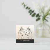 Zen Glow Energy Healer Reiki Practitioner Wellness Vierkante Visitekaartje (Staand voorkant)