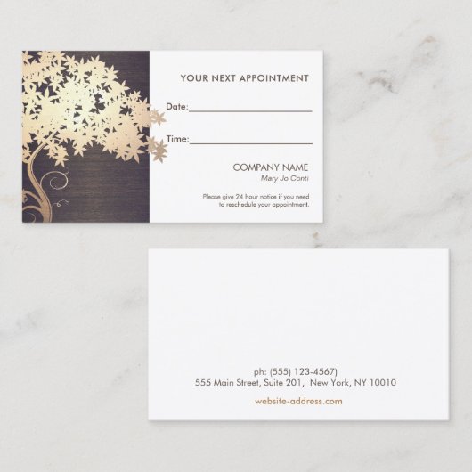 Zen Gold Branch Salon en Spa Afsprakenkaart Afsprakenkaartje (Voorkant / Achterkant)