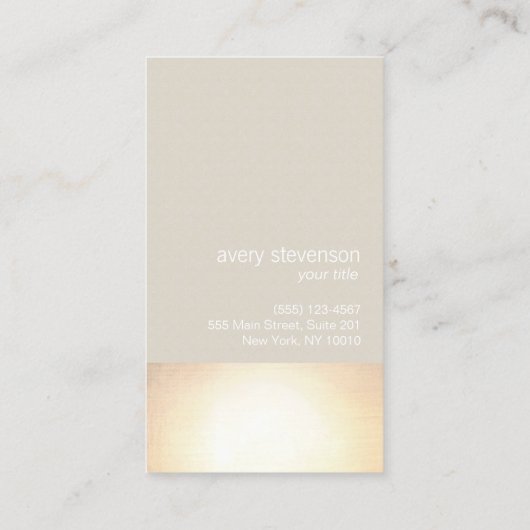 Zen Gold Glow Minimalistisch beige Visitekaartje (Achterkant)