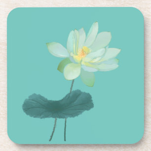 Zen Green Lotus Flower Asian Geïnspireerd Bier Onderzetter