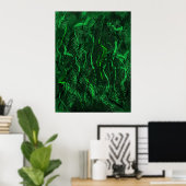 Zen Green Tunes Calming Abstract Wall Art Poster (Thuiskantoor)