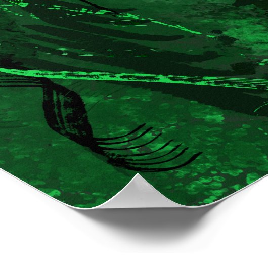 Zen Green Tunes Calming Abstract Wall Art Poster (Hoek)