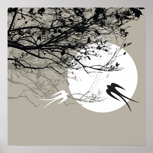 Zen Grijze Poster in Moonlight (Voorkant)
