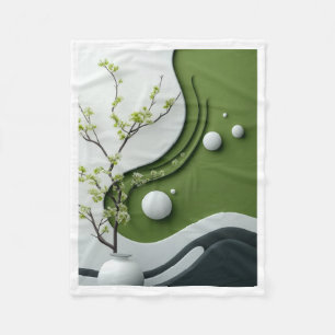 Zen Groene Tak en Bollen Deken