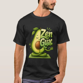 Zen Guac Grappige Mediterende Avocado Yoga Kunst T-shirt