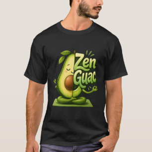 Zen Guac Grappige Mediterende Avocado Yoga Kunst T-shirt