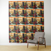 Zen Harmony Pagoda Tapestry Wandkleed (In situ)